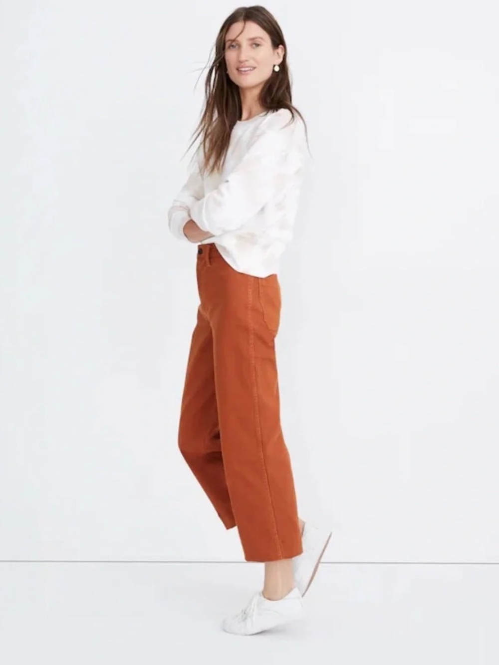 Madewell Emmett Wide-Leg Crop Pants Size 26-Tall High Rise Stretch Canvas